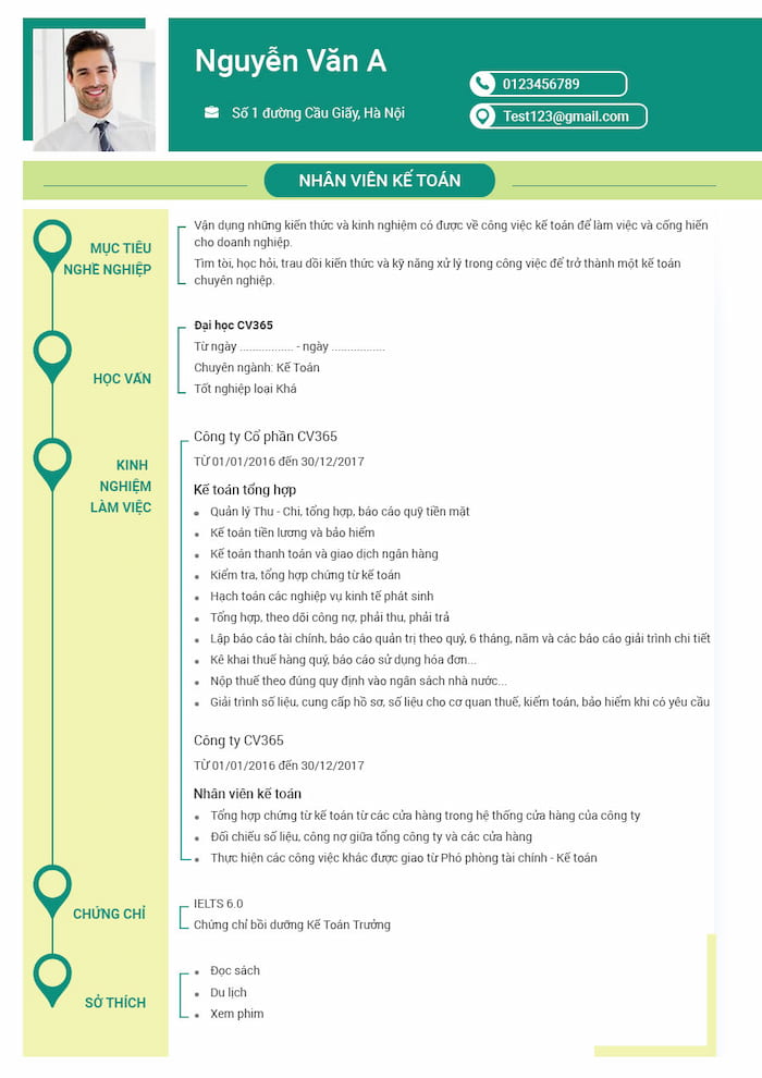 Mẫu CV xin việc căn bản