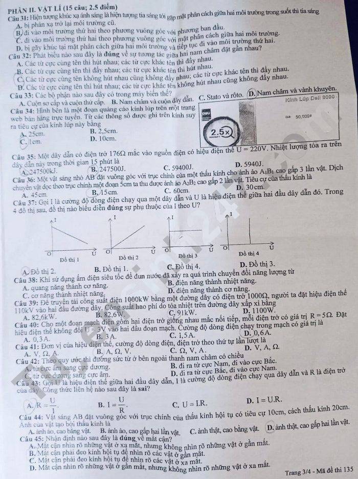 Đề thi Tổ hợp vào 10 Vĩnh Phúc 2022