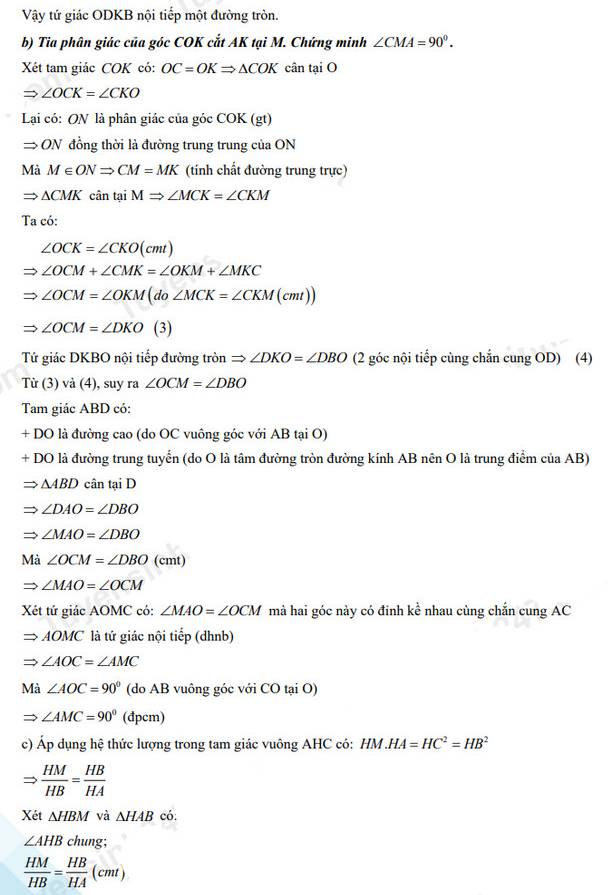 Đáp án đề thi vào 10 môn Toán 2022 Bắc Giang