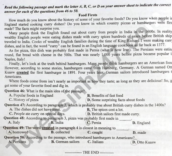 Đề thi vào lớp 10 môn Anh Nghệ An 2022