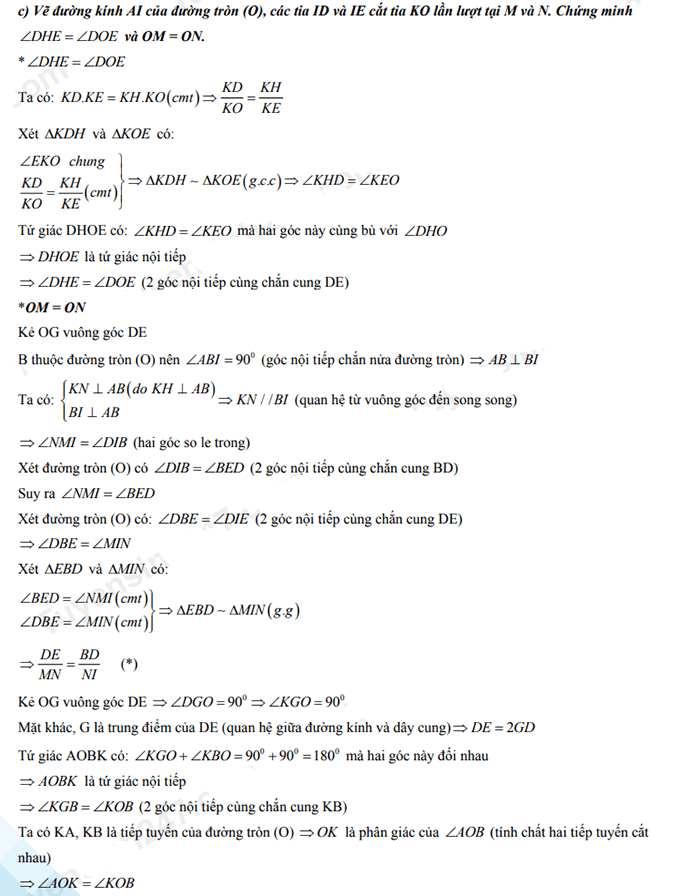 Đáp án đề thi vào 10 2022 môn Toán Cần Thơ