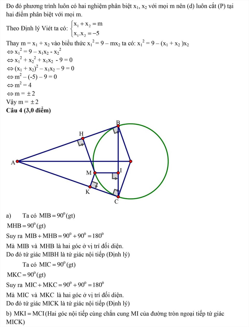 Đáp án đề thi tuyển sinh lớp 10 môn Toán Hải Dương 2022