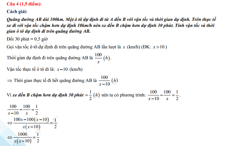 Đáp án đề thi vào lớp 10 Toán tỉnh Lai Châu 2022