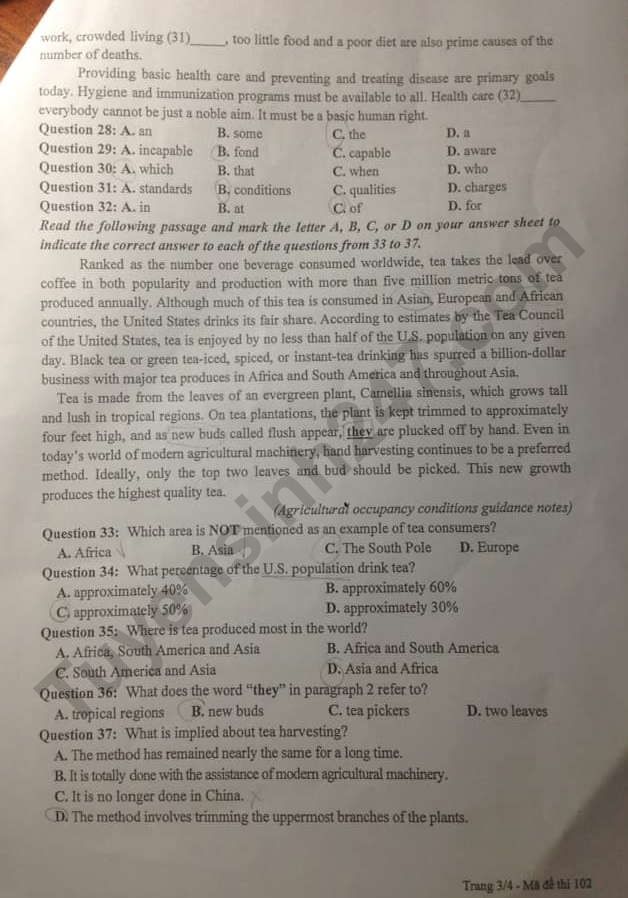 De thi tuyen sinh vao lop 10 mon Anh tinh Thai Nguyen 2022 co dap an