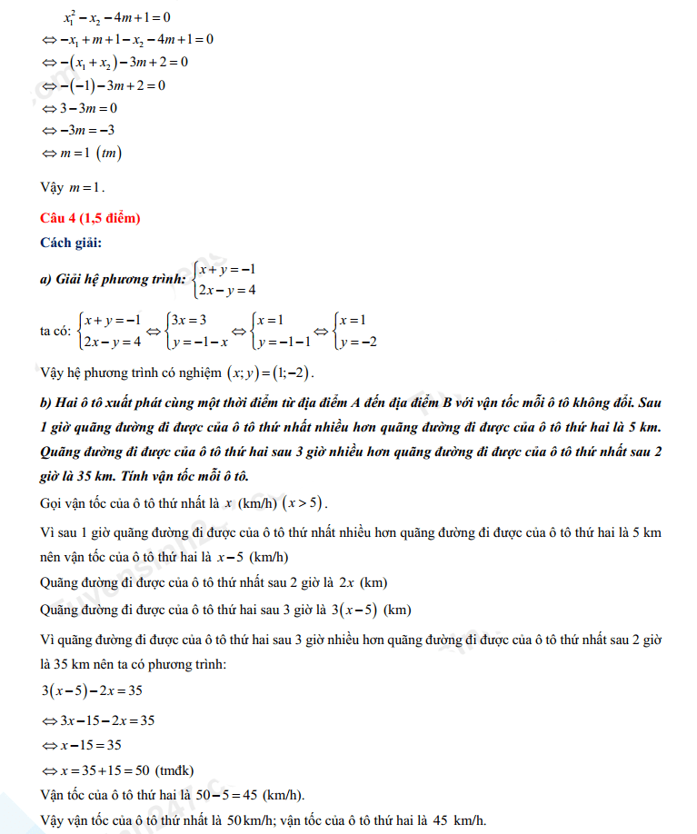 Đáp án đề thi vào lớp 10 môn Toán Lào Cai 2022