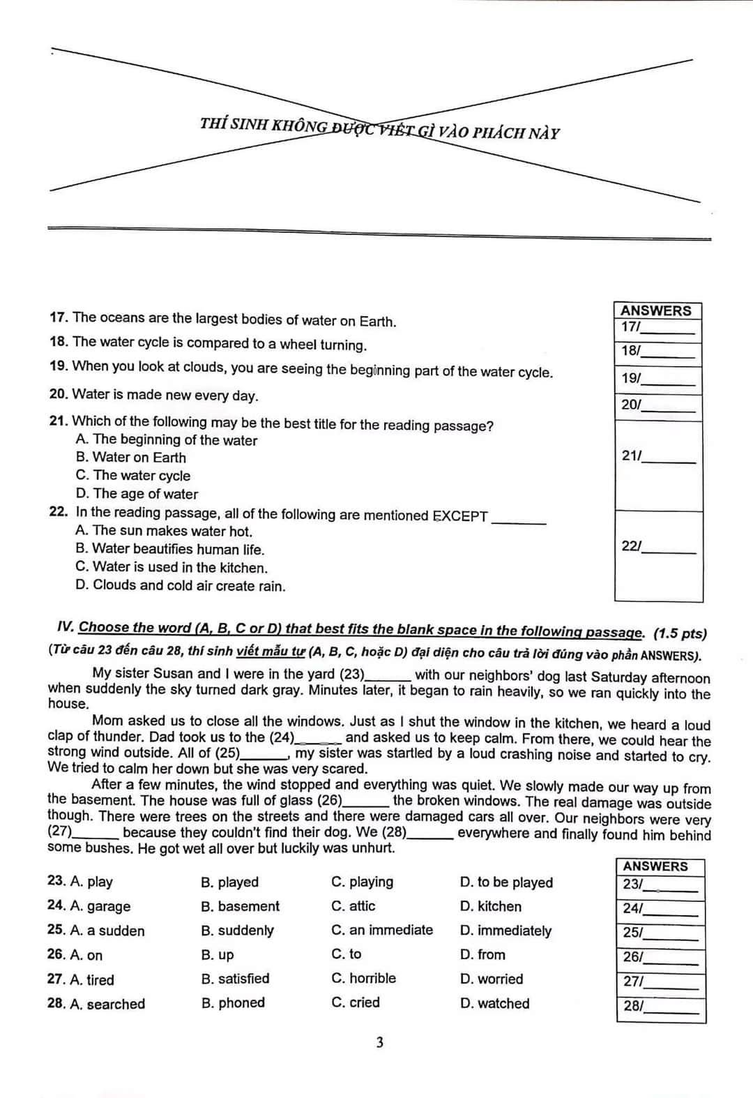 Đề thi môn Tiếng Anh vào lớp 10 TP.HCM năm 2022 nhanh nhất, đầy đủ nhất 2