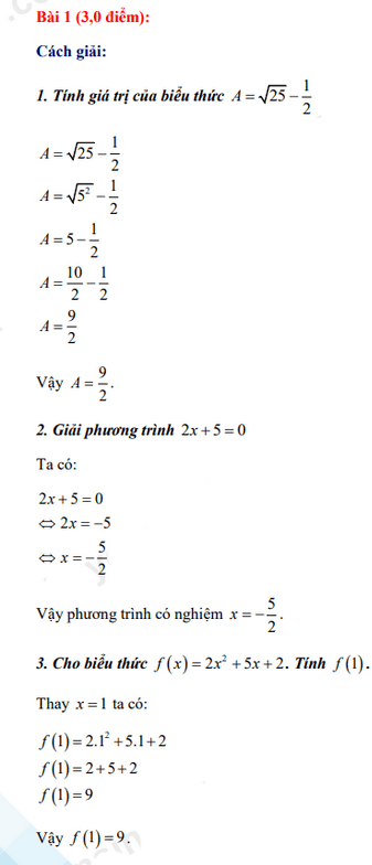 Đáp án đề thi tuyển sinh lớp 10 môn Toán Kon Tum 2022