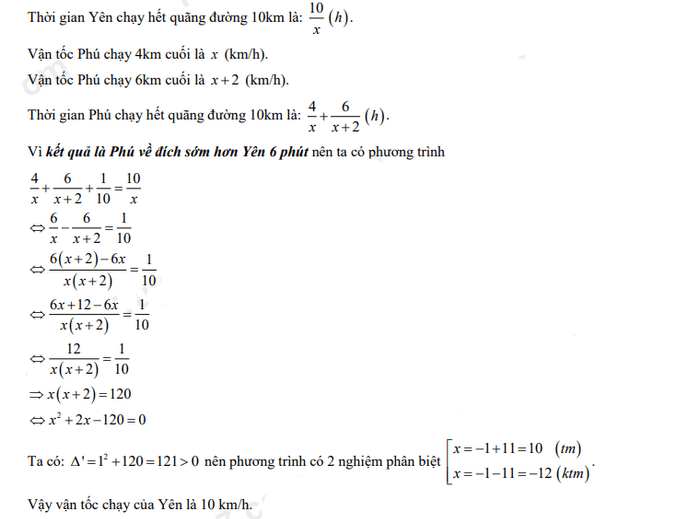 Đáp án đề thi tuyển sinh lớp 10 môn Toán Phú yên 2022