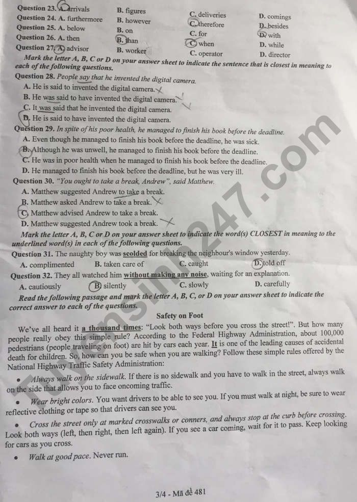 Dap an de thi mon Anh vao lop 10 tinh Bac Ninh 2022