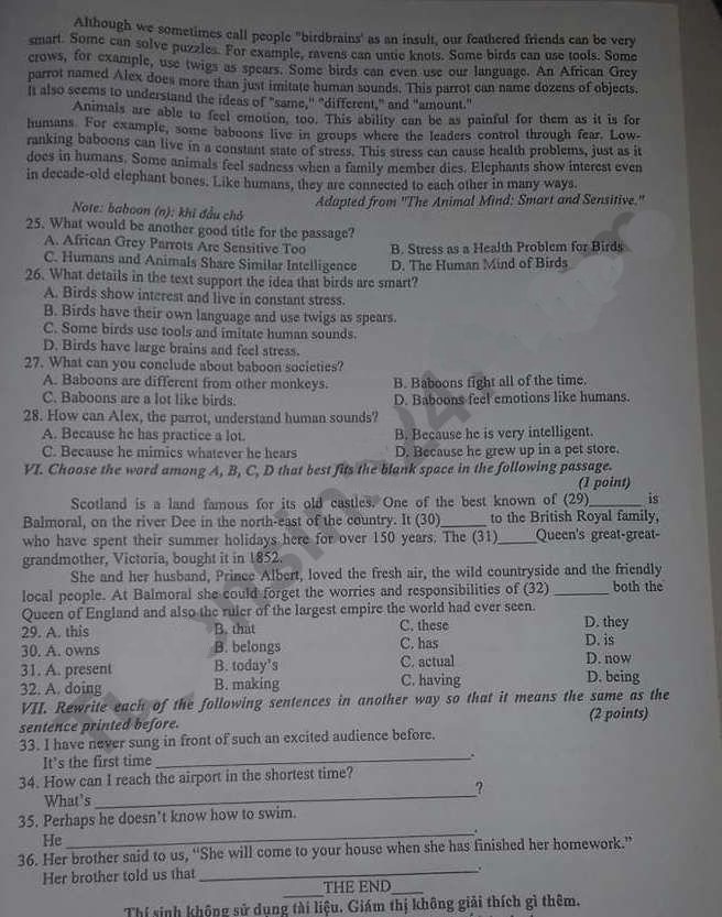 Đề thi vào 10 môn Anh Phú Yên 2022