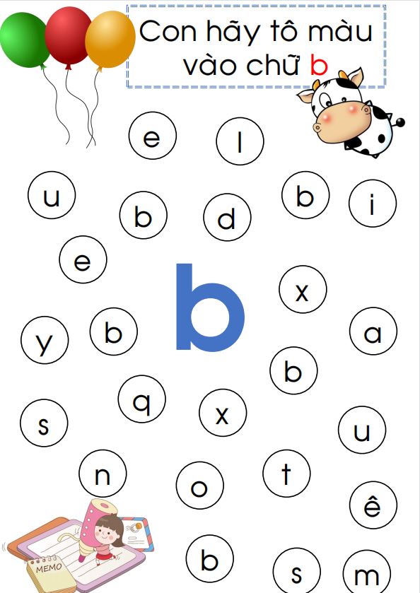 File tập tô chữ cái tiếng Việt cho bé