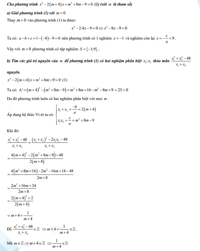 Đáp án đề thi vào 10 môn Toán Bắc Kạn 2022