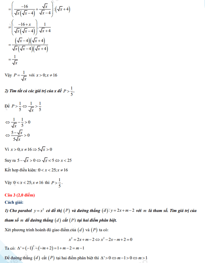 Đáp án đề thi tuyển sinh lớp 10 môn Toán Đắk Lắk 2022