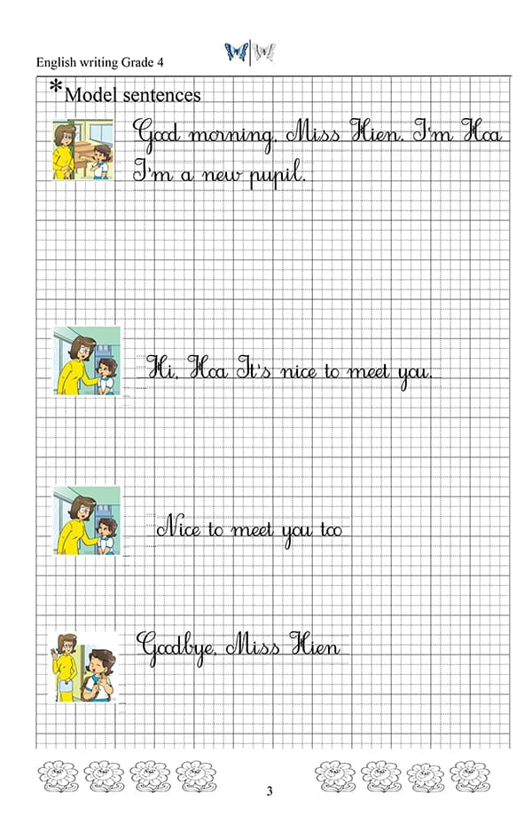 Mẫu vở luyện viết từ vựng tiếng Anh lớp 4