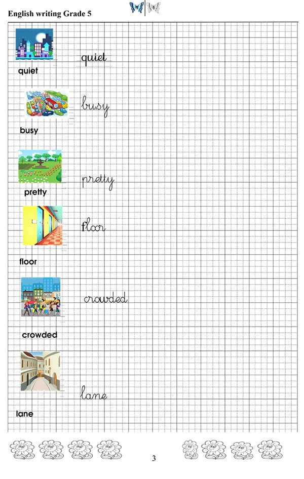 Mẫu vở luyện viết từ vựng tiếng Anh lớp 5