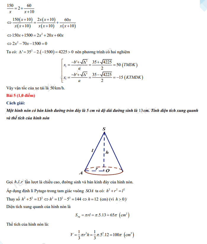 Đáp án đề thi tuyển sinh lớp 10 môn Toán 2022 Tiền Giang