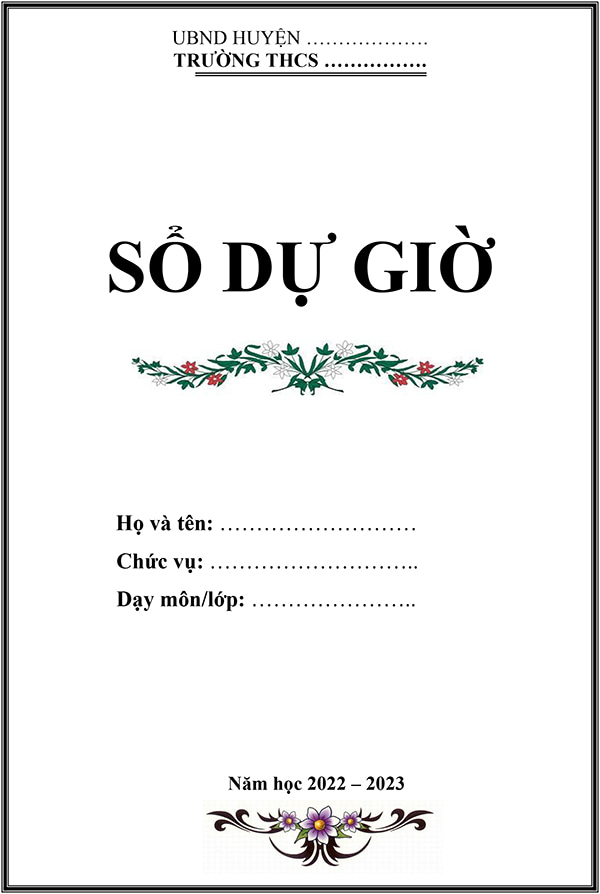 Mẫu sổ dự giờ của giáo viên