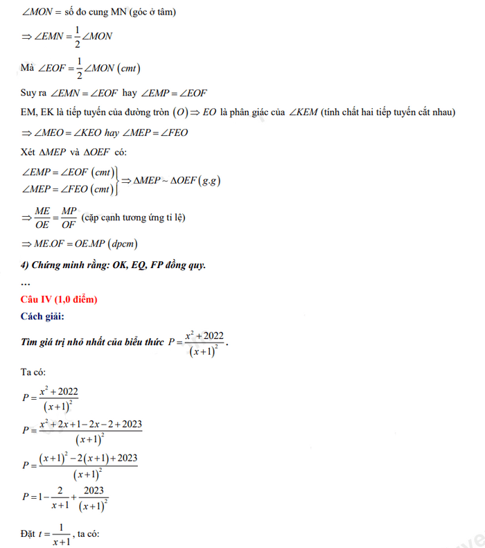 Đáp án đề thi tuyển sinh môn Toán lớp 10 2022 Hòa Bình