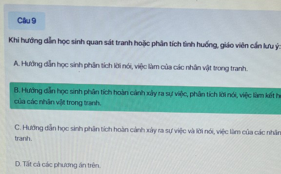 Đáp án trắc nghiệm tập huấn môn Đạo đức lớp 3 Chân trời sáng tạo