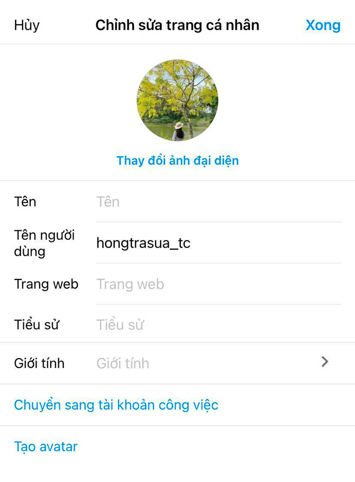 Cách đổi tên Instagram trên điện thoại