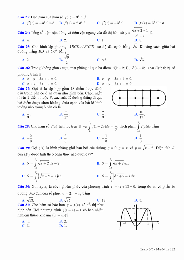 Đề thi thử môn Toán chuyên ĐH Vinh 2022 lần 3