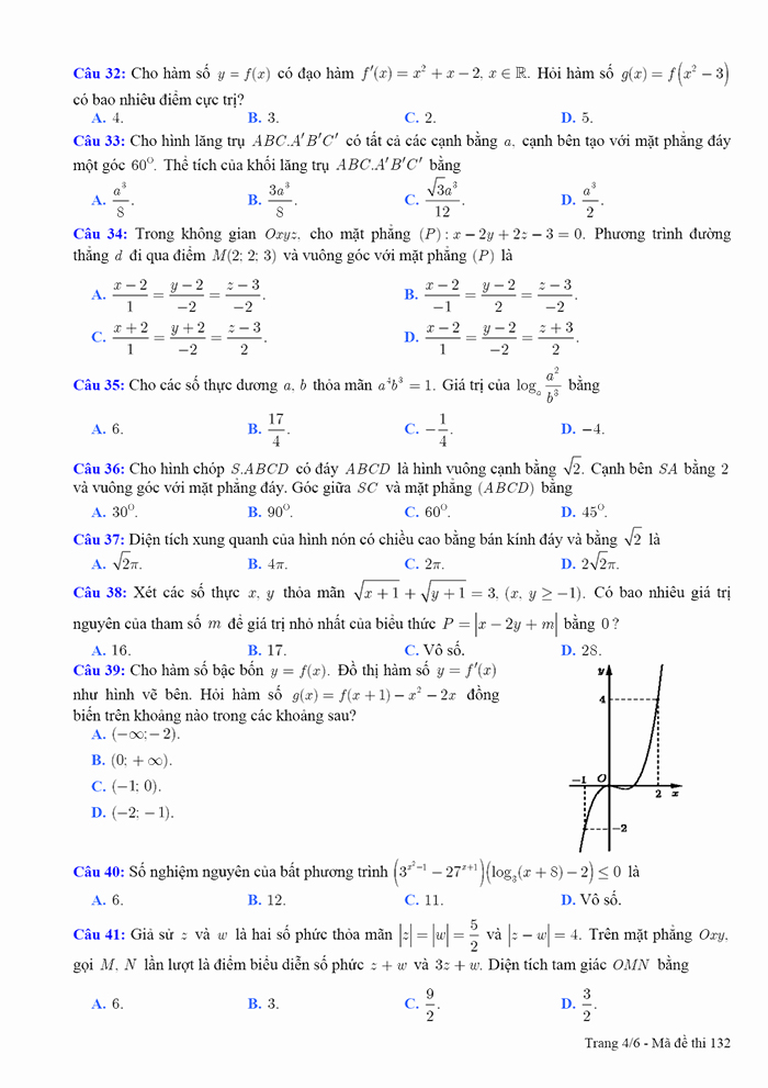 Đề thi thử môn Toán chuyên ĐH Vinh 2022 lần 3