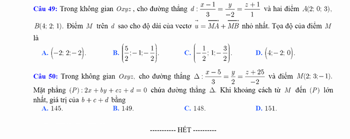 Đề thi thử môn Toán chuyên ĐH Vinh 2022 lần 3