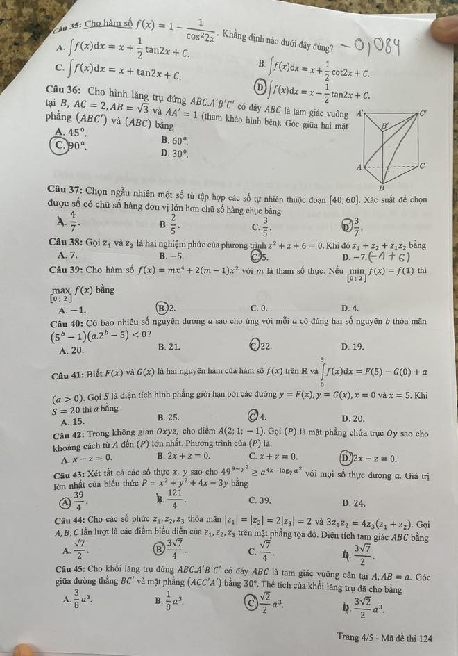 Đề thi THPT quốc gia 2022 môn Toán