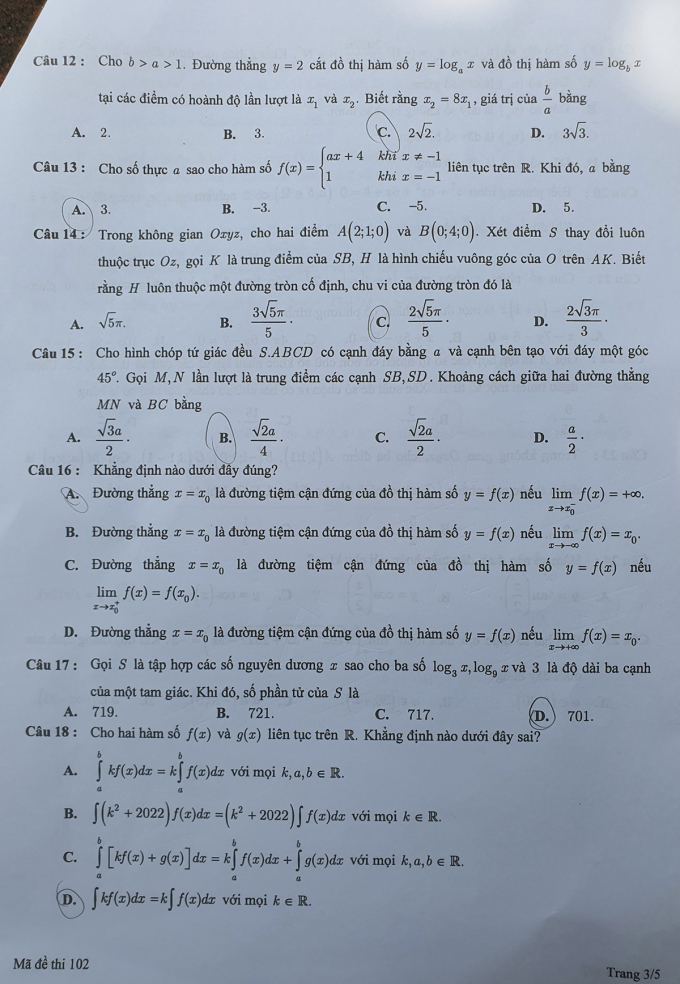 Đề thi đánh giá tư duy của ĐH Bách khoa Hà Nội - 2