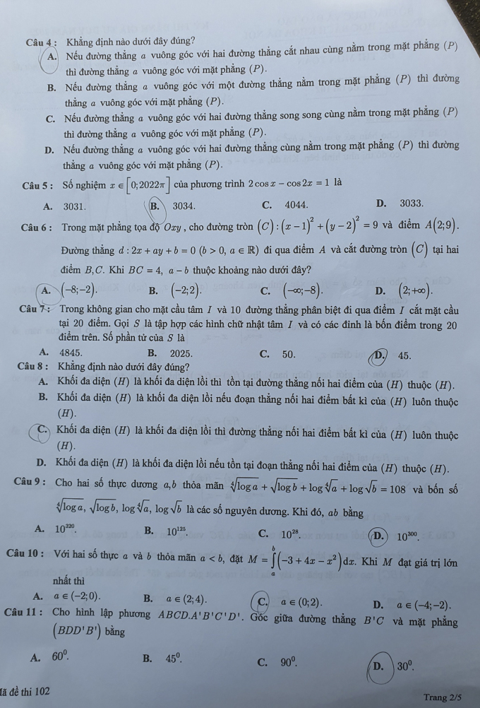 Đề thi đánh giá tư duy của ĐH Bách khoa Hà Nội - 1