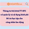 Thông tư 68/2016/TT-BTC về quản lý và sử dụng kinh phí Đề án học tập cho công nhân lao động