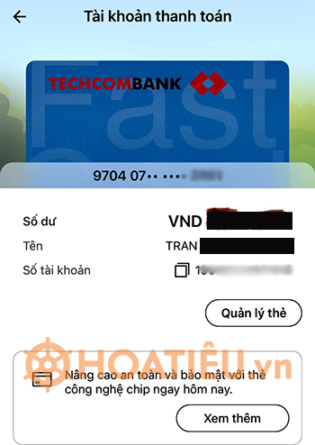 Cách kích hoạt thẻ Techcombank