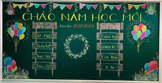 Trang trí bảng khai giảng năm học 2022-2023