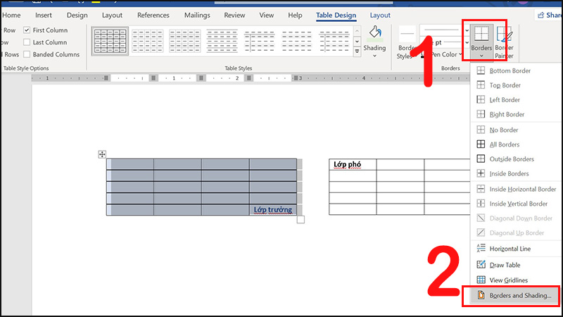 Cách vẽ sơ đồ lớp trên Word
