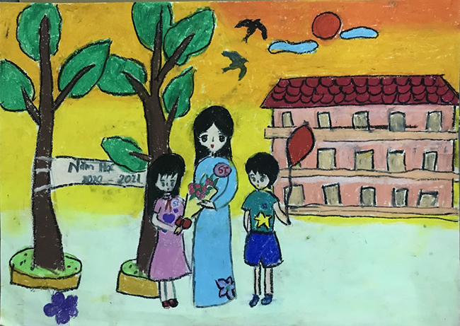 Tranh vẽ khai giảng