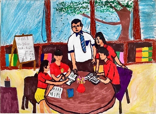 Vẽ tranh chủ đề khai giảng