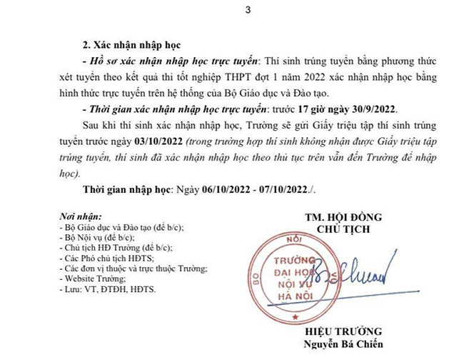 Điểm chuẩn Đại học Nội vụ 2022