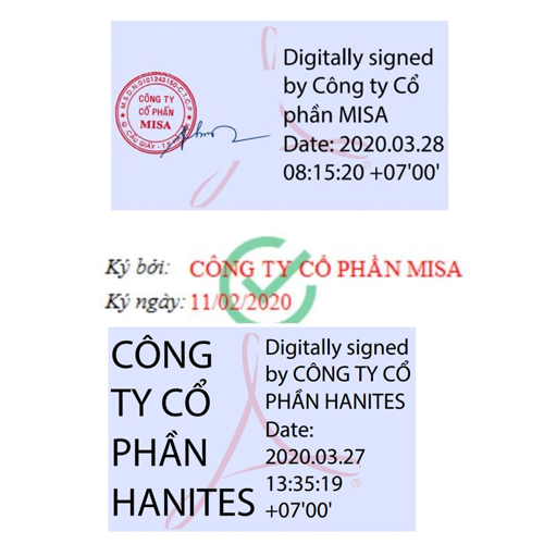 Hình ảnh mẫu chữ ký số