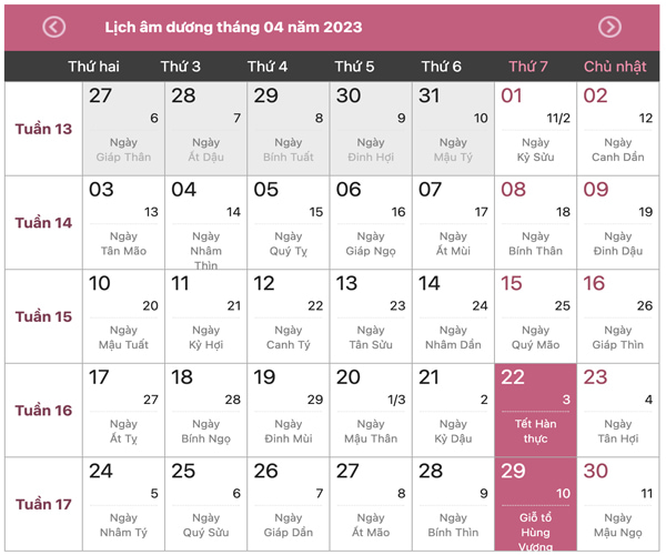 Ngày giỗ tổ Hùng vương 2023