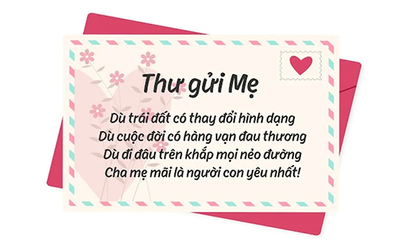 Viết một bức thư ngắn cho mẹ