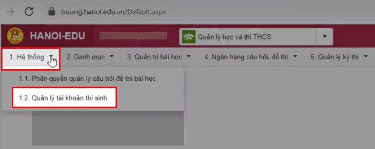 Cách lấy lại mật khẩu trên Hanoi Study