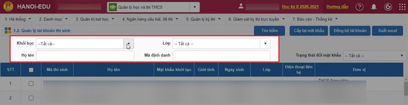 Cách lấy lại mật khẩu trên Hanoi Study