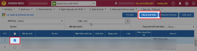 Cách lấy lại mật khẩu trên Hanoi Study