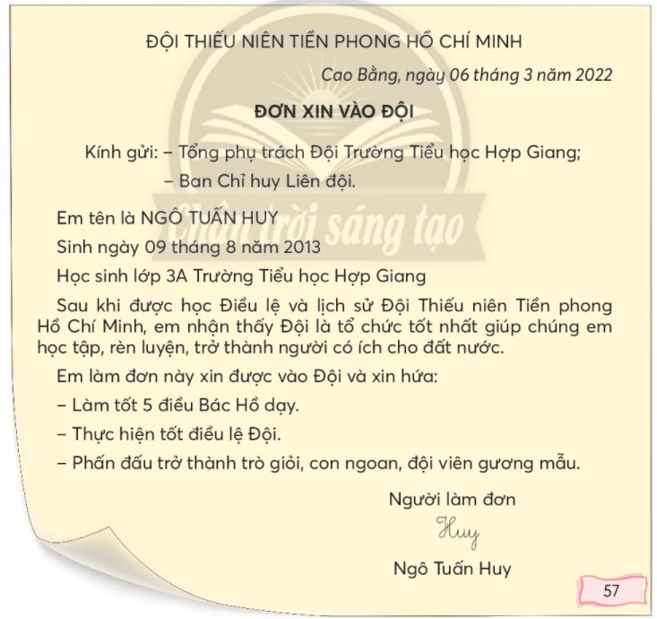 Đơn xin vào đội