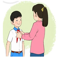 Đóng vai, nói và đáp lời chúc mừng của chị khi em được kết nạp Đội