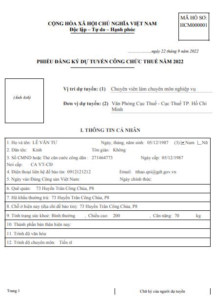 Hướng dẫn Đăng ký thi công chức thuế online 2022