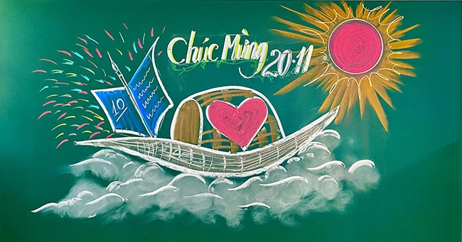 Vẽ bảng 20/11 đơn giản