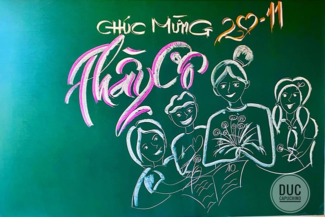 Vẽ bảng 20/11 đơn giản