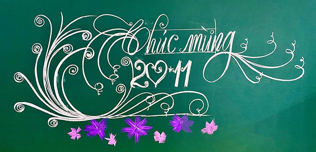 Cách trang trí bảng lớp 20-11 đơn giản