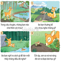 Viết 1 - 2 câu về nhân vật em thích trong câu chuyện Chúng mình là bạn